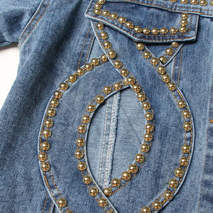 <b>Women</b> Blue Denim <b>Jacket</b> With Multiple Zipper Accents Cropped Jean Coat Moto Style Outerwear Fashion Ladies Long Sleeve <b>Jacket</b> - Product Image 2