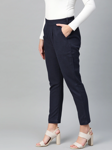 Pantalones Casuales de Algodón para Mujer, Corte Regular, Color Azul, Cómodos para Uso Diario, Ideales para Oficina y Viajes - Product Image 3