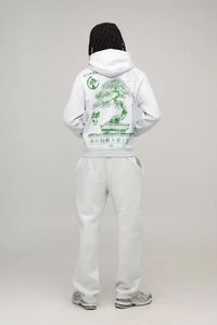 Sudadera con Capucha Estampada de Invierno para Hombre, Diseño Personalizado en Verde y Blanco, Talla Grande 2025, Transpirable, de Poliéster/Algodón Grueso - Product Image 2