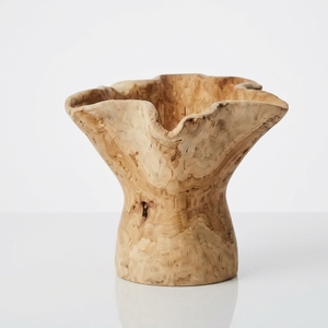 Jarrón Tallado en Madera de Raíz de Teca Natural, Recipiente Decorativo con Borde Natural, Decoración para Mesa, Diseño Artístico Puro - Product Image 1