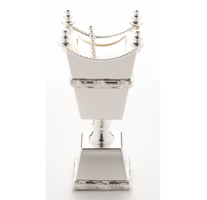 Quemador de Metal Bakhoor Oud de estilo árabe Vintage hecho a mano acabado dorado plateado elegante quemador de Metal tallado Oud - Product Image 1