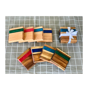 Posavasos de madera de resina epoxi, posavasos de madera para café/taza de té para decoración de mesa - Product Image 3