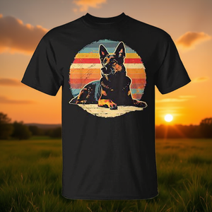 T-shirt retrò vintage con cane da pastore tedesco, magliette promozionali - Product Image 3