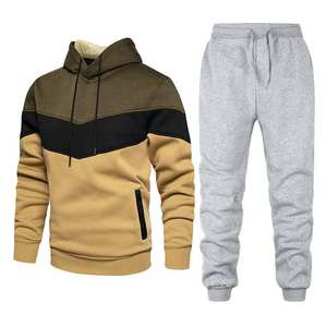 Nuevo Conjunto Deportivo de Dos Piezas para Hombre, con Capucha y Estampado de Diamantes de Imitación, para Correr, Invierno, Deportes al Aire Libre, Casual, Pantalones Deportivos, Ropa Urbana - Product Image 1