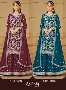 Traje Georgette Sharara de alta calidad para mujer, bellamente bordado para fiestas, ropa India Pakistaní para el Festival Eid - Product Image 2