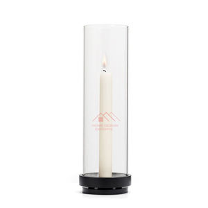 Portavelas de Metal con Acabado Mate, Portavelas de Vidrio, Huracán para Velas - Product Image 4
