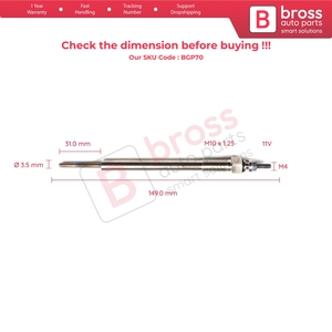 BGP70 1 Piece <b>Heater</b> Glow <b>Plug</b> 11 Volt 367104A100 for 2.5 CRDI - Product Image 5