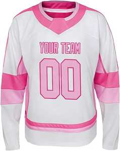 Las Mejores Camisetas de Hockey sobre Hielo Personalizadas de Poliéster Rosa, Transpirables, Resistentes al Viento, Servicio OEM, Ropa de Equipo Personalizable, Logotipo Personalizado - Product Image 1
