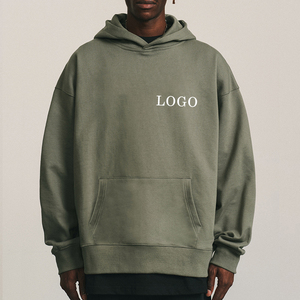 เสื้อครอปผ้าฝ้าย100% มีฮู้ดโอเวอร์ไซส์สำหรับผู้ชายเสื้อครอปโอเวอร์ไซส์เปิดไหล่ทั้งชายและหญิง - Product Image 5