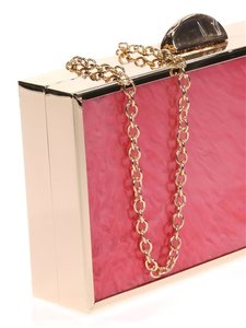 Sac à main d'embrayage marbré en résine à la main à la mode sac de boîte en acrylique à la mode avec vernis brillant pour les femmes élégantes à bas prix - Product Image 2