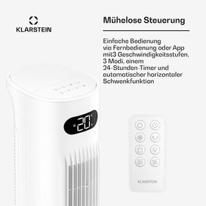 Air <b>Cooler</b> Fan Water 300 m3/h 5L Tank Portable Tower Air <b>Cooler</b> for Home <b>Rooms</b> up to 30 m2 75W 65 dB White - Product Image 4