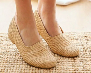 Sandalias de rafia hechas a mano elegantes, calzado de playa de verano para mujer, zapatos planos de bailarina de inspiración marroquí para una elegancia sin esfuerzo - Product Image 4