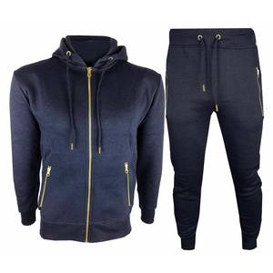 Ensemble de survêtement d'hiver pour homme avec logo personnalisé, coupe ample, en molleton 100% coton, comprenant un sweat à capuche zippé et un pantalon de jogging - Product Image 3