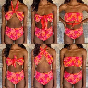 Service OEM de bonne qualité Maillot de bain dos nu femme Bikini taille haute sexy Ensemble Femmes Natation Porter deux pièces Vêtements de plage à vendre - Product Image 6