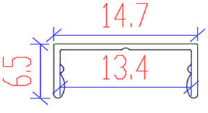 Venta al por mayor 14,7*6,5 tira de luces LED perfil de aluminio patrón de ángulo de rodapié cubierta de PC difusor montaje en superficie aleación de aluminio - Product Image 2
