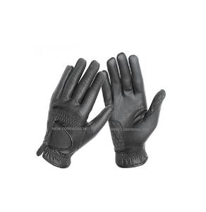 Guantes de invierno de cuero ecuestre optimizados para rendimiento Personalización de microtelas Equipo deportivo de seguridad para carreras OEM - Product Image 3