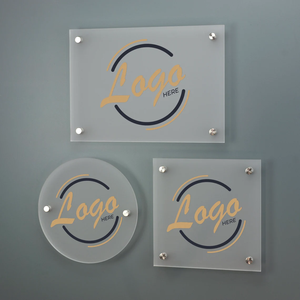 Plaque d'entreprise en acrylique, numéro de maison, panneau imprimé avec logo, signalisation d'adresse, décoration murale moderne transparente, panneau de devanture de salon - Product Image 2