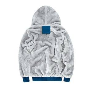 Custom Unisex Fleece Sherpa <b>Fur</b> <b>Lined</b> Thick <b>Hoodie</b> High Quality Zipper Up Warm <b>Men</b> Winter Heavy <b>Hoodie</b> With Pocket Custom Color - Product Image 3