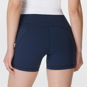 Véritable short de gymnastique pour femmes taille haute personnalisé Yoga Compression Athletic Training Pockets Seamless Workout Elastic Waist Solid - Product Image 5