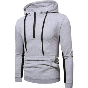 ODM Men's Heavyweight Cotton Hoodie Half Zipper Drawstring Custom Print Plaid Design Lined <b>Zip</b>-<b>Up</b> <b>Jacket</b> Winter All Colors - Product Image 1