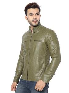 Chaqueta de cuero estilo bomber para hombre, de primavera, para exteriores, de color sólido, cálida, con múltiples bolsillos. - Product Image 3