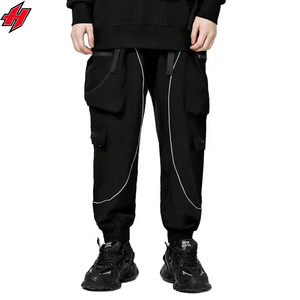 Pantalones Cargo de trabajo para hombre con bolsillos laterales Pantalones de moda para hombre Pantalones Cargo azules cielo informales de ajuste regular - Product Image 5