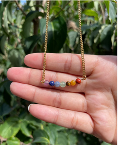 Venta caliente mejor calidad Natural a granel golosina plateado oro 7 Chakra cuentas de collar de oro - Product Image 3