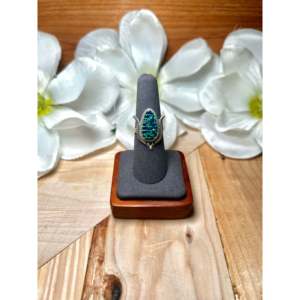 Zuni Handmade <b>Boho</b> Style Multi-Gemstone & Sterling <b>Silver</b> <b>Ring</b> Opal Bezel Set Size 8-for Everyday Promise or Wedding Wear - Product Image 1