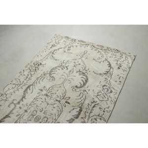Alfombra Vintage, Alfombra Turca de 3,8x7,1 pies, Alfombra Blanca de Lana del Suroeste - Product Image 5