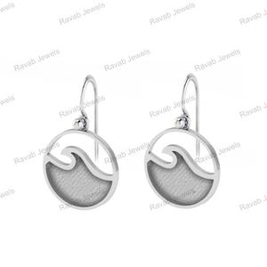 Tendance Ocean Wave Design Boucles d'oreilles pendantes semi-montantes pour femmes - Product Image 4