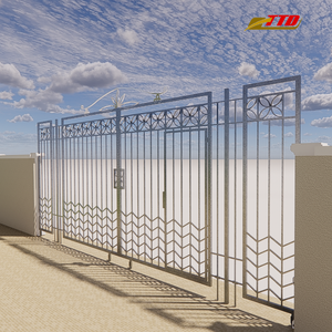 Conception de porte en fer forgé avec volutes artistiques et structure métallique solide pour villas de luxe et entrées de cour avant - Product Image 5