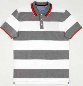 100% Cotton Stripped <b>Half</b> Sleeve <b>Button</b> Eco-Friendly Plain Dyed Knitted Fabric Men's Casual <b>Shirt</b> Solid Pattern 220g Front Logo - Product Image 1