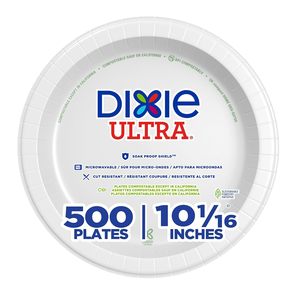 Assiettes en papier Dixie Ultra 10 1/16 pouces, poids lourd, blanches, 125 par paquet, 4 paquets par carton, 500 assiettes (SXP10W) - Product Image 3