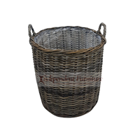 Keranjang Rotan Bulat Kubo dengan Lapisan Plastik, Desain Minimalis untuk Taman, Rumah, Lantai, Pot Bunga, dan Penanam Tanaman