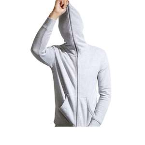 Vêtements personnalisés, sweat-shirts à capuche avec fermeture éclair, sweat-shirts classiques à fermeture éclair pour hommes, 100% coton molletonné, 400 GSM, gris chiné, sweat-shirt streetwear - Product Image 5