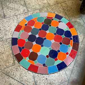 Mesa auxiliar de mosaico deslumbrante: Arte iridiscente-mesa de centro azul-mesa auxiliar-Decoración de sala de estar-regalo - Product Image 5