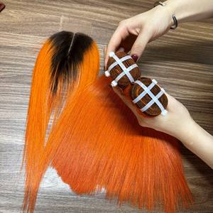 ผมต่อแบบเรกทอรีผมตรงจากกระดูกนุ่มสลวยติดลูกไม้เวียดนามช่อผมปลอม100กรัมโดยตรง - Product Image 4