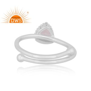 แหวนพลอยมูนสโตนสีขาวธรรมชาติเงินสเตอร์ลิงเครื่องประดับแบบวางซ้อนกันได้ - Product Image 4