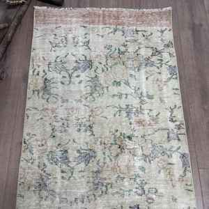 Turkish 2.8x10.6 ft Rug, <b>Runner</b> Vintage Rug, Brown <b>Green</b> Moroccan Wool Rug - Product Image 4