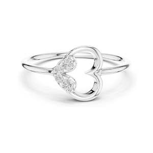 Bague en or 18 carats, 14 carats, 10 carats et argent 925 avec diamant de laboratoire rond brillant de 0,104 carats, clarté VVS-VS EF, cultivé par CVD, pour femme - Product Image 1