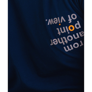 Camiseta de manga corta de algodón azul con estilo, cómoda tela de punto de 220 gramos, patrón sólido para uso diario - Product Image 3