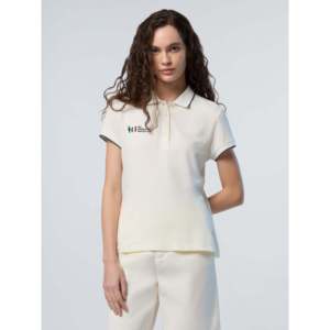 Polo T-shirt pour femme North Sails AC38 Collection, respirant, en tissu Oxford, imprimé guimauve, avec élasthanne, style sport décontracté, coupe courte - Product Image 5