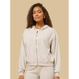 Sweat à capuche zippé 100 % coton molletonné pour femme 110 Apparel – Coupe classique, manches longues, couleur unie, décontracté et basique - Product Image 4