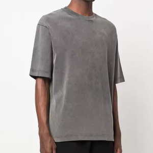 Venta al por mayor de los hombres recortada Boxy lavado ácido Camiseta 100% algodón pesado lavado Vintage camiseta en blanco para hombres y mujeres - Product Image 5