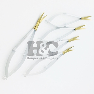 Ciseaux de printemps professionnels broderie meilleures offres ciseaux incurvé noir cuticule Micro ciseaux sourcils coupe vison Logo sourcils - Product Image 5