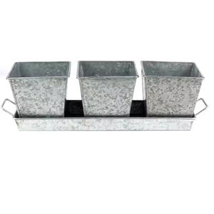 Ensemble de 3 plateaux galvanisés pour jardinière - Product Image 5