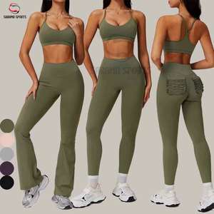 Ensemble de sport pour femmes en gros, vêtements de fitness, vêtements de sport, ensemble de yoga, vêtements de sport de gym, leggings de course pour femmes - Product Image 1