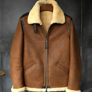 Veste en peau de mouton pour hommes de qualité supérieure avec doublure épaisse idéale pour les vêtements d'extérieur d'hiver à la mode et les activités de plein air veste d'hiver - Product Image 3