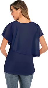 Donne incinte maternità allattamento magliette camicetta a doppio strato da donna maternità allattamento Wrap Tee Top - Product Image 3