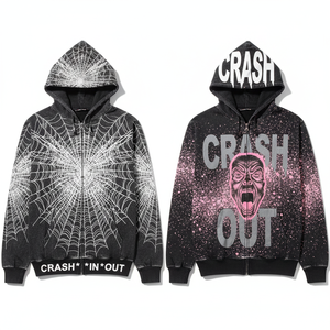 High Quality Custom Logo spider Printed Heavy cotton fleece Men's Drawstring Pullover Oversized <b>Hoodie</b> 400gsm comfortable - Product Image 1